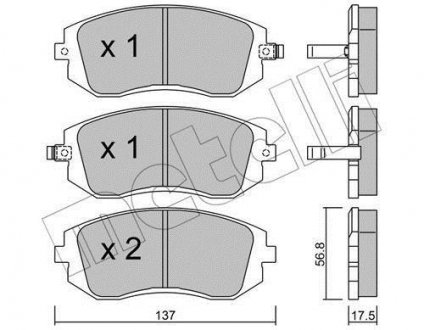 Комплект гальмівних колодок Metelli 22-0500-0