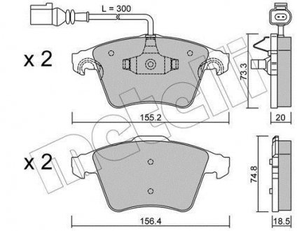 Комплект гальмівних колодок Metelli 22-0552-2