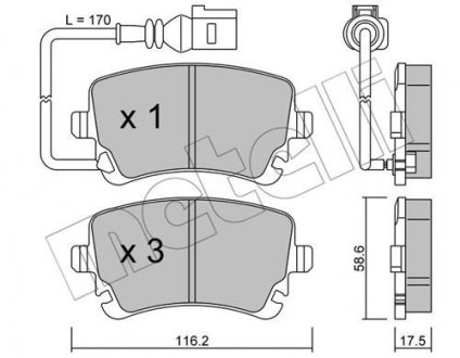 Колодки дискового тормоза Metelli 2205540