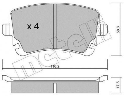 Колодки дискового тормоза Metelli 2205542