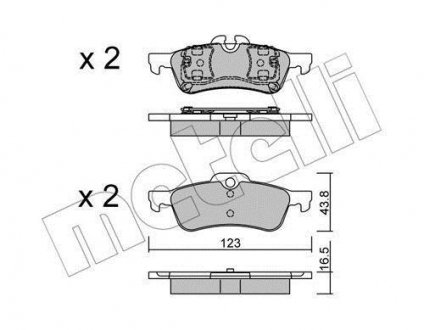 Комплект гальмівних колодок Metelli 22-0556-0