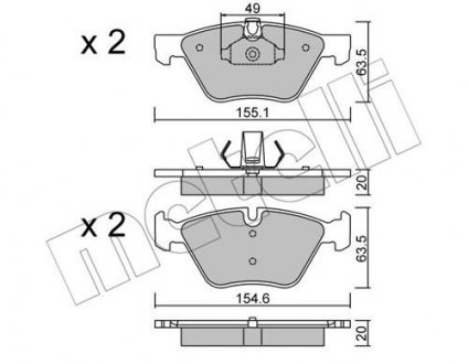 ГАЛЬМІВНІ КОЛОДКИ Metelli 22-0557-0