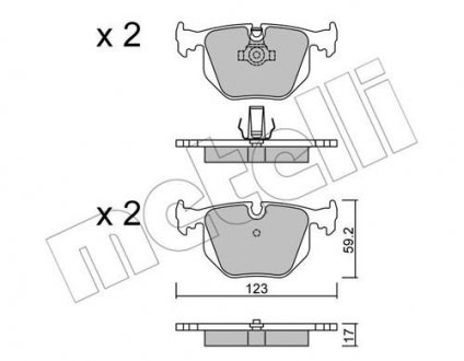 Комплект гальмівних колодок Metelli 22-0560-0