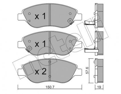 Комплект гальмівних колодок Metelli 22-0577-2