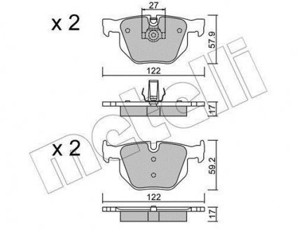 Комплект гальмівних колодок Metelli 22-0644-0