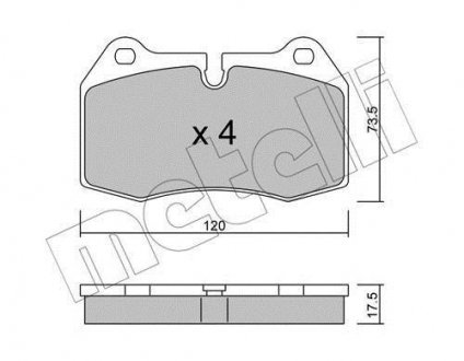 Комплект гальмівних колодок Metelli 22-0645-0