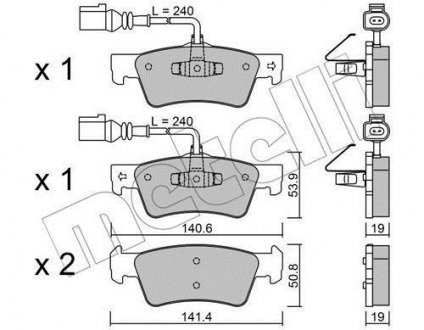 Комплект гальмівних колодок Metelli 22-0661-0