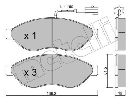 Комплект гальмівних колодок з 4 шт. дисків Metelli 22-0708-0