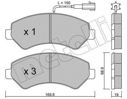 Комплект тормозных колодок Metelli 22-0709-0