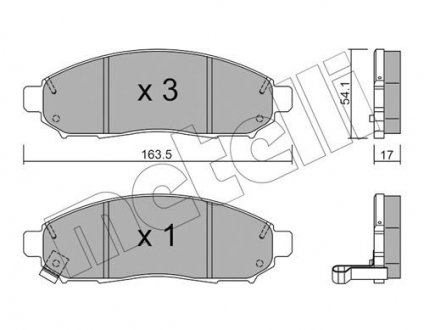 Комплект тормозных колодок из 4 шт. дисков Metelli 22-0743-0