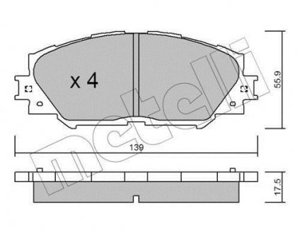 Комплект тормозных колодок Metelli 22-0747-0