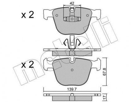 Комплект гальмівних колодок Metelli 22-0773-6