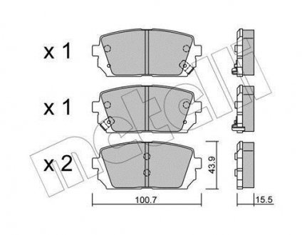 Комплект гальмівних колодок Metelli 22-0784-0