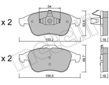 Комплект гальмівних колодок Metelli 22-0803-0