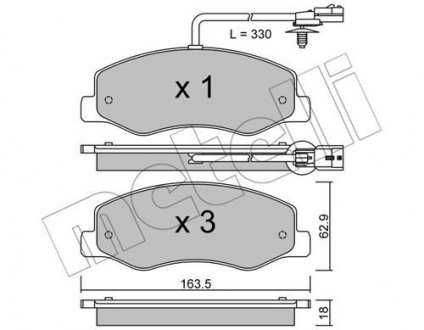 Комплект гальмівних колодок Metelli 22-0900-0