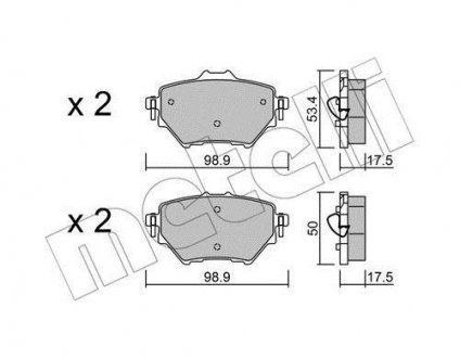 Комплект гальмівних колодок з 4 шт. дисків Metelli 22-0987-0