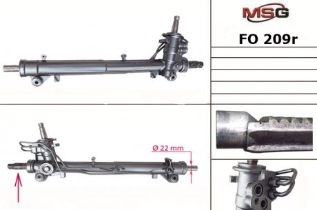 Рулевая рейка с ГПК FORD FIESTA V (JH_, JD_) 01-09,FUSION (JU_) 02-09;MAZDA 2 (DY) 03-09 MSG FO209R