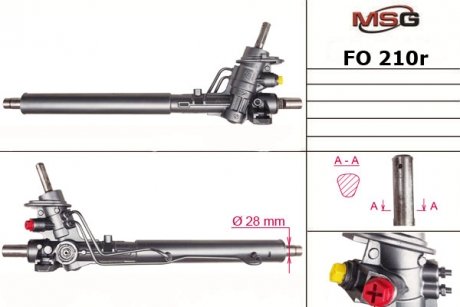 Рульова рейка з ГПК відновлена FORD GALAXY (WGR) 95-00;SEAT ALHAMBRA (7V8, 7V9) 96-00;VW SHARAN (7M8, 7M9, 7M6) MSG FO210R