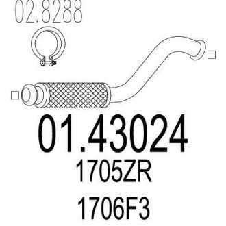 Проміжна труба вихл. системи MTS 01.43024