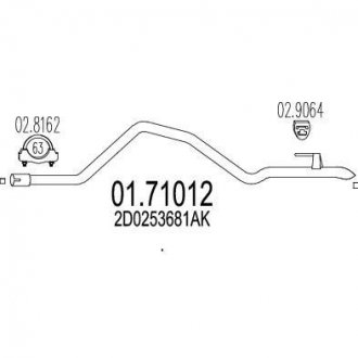 Задняя труба выхлопной системы MTS 01.71012