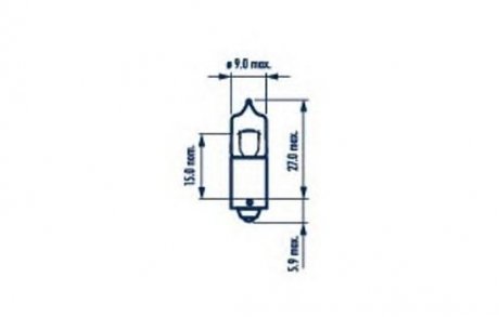 Лампа накалювання H6W 12V 6W BAX9s NARVA 68161