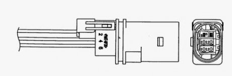 Лямбда-зонд NTK (UAA0004-VW001) AUDI/SEAT/SKODA/VW A3/Altea/Octavia/Caddy "1,6-2,0 "04>> NGK 1477