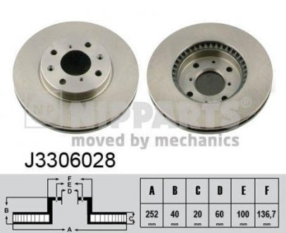 Тормозной диск NIPPARTS J3306028