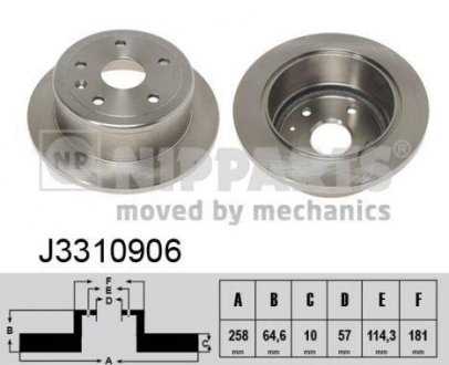 Тормозной диск NIPPARTS J3310906