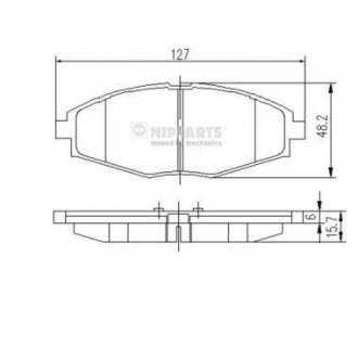 ТОРМОЗНЫЕ КОЛОДКИ NIPPARTS J3600909