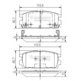 ТОРМОЗНЫЕ КОЛОДКИ NIPPARTS J3610511