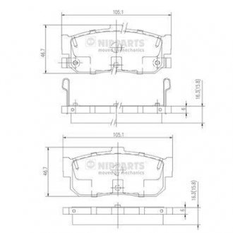 Гальмівні колодки NIPPARTS J3611034