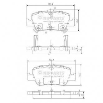 Гальмівні колодки NIPPARTS J3612033