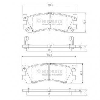 ТОРМОЗНЫЕ КОЛОДКИ NIPPARTS J3613005