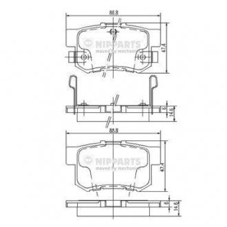 Гальмівні колодки NIPPARTS J3614008