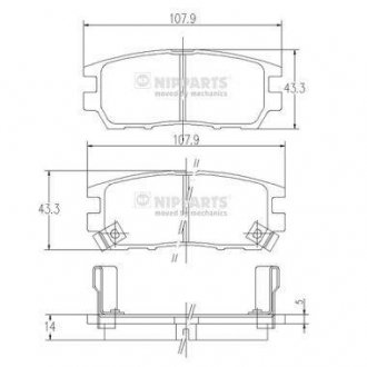 ТОРМОЗНЫЕ КОЛОДКИ NIPPARTS J3615005