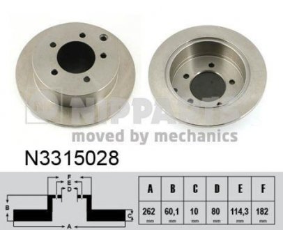 Диск тормозной NIPPARTS N3315028