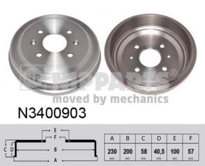 Тормозной барабан NIPPARTS N3400903