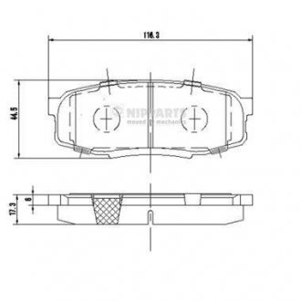 Гальмівні колодки NIPPARTS N3612043