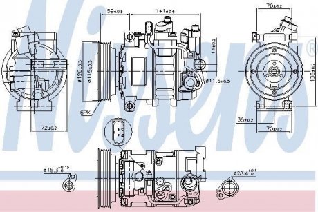 Компрессор кондиционера NISSENS 89111