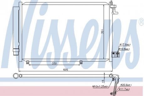 Радіатор кондиціонера NISSENS 940108