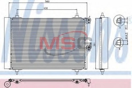 Радіатор кондиціонера NISSENS 94870