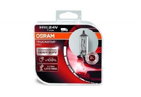 ЛАМПА H11 24V 70W PGJ19-2 DUO TRUCKSTUR PRO OSRAM 64216TSPHCB