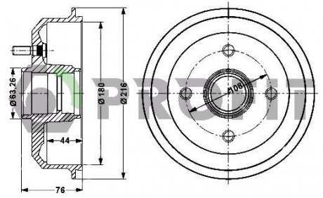 Барабан гальмівний PROFIT 5020-0024