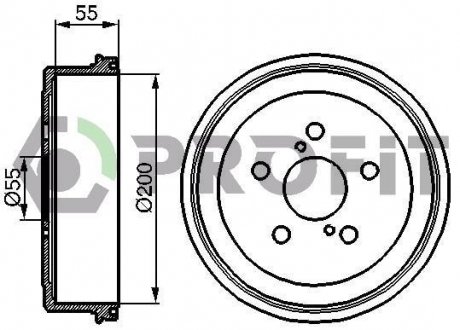 Барабан тормозной PROFIT 5020-0085