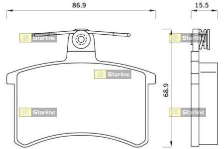 Тормозные колодки дисковые STARLINE BD S078