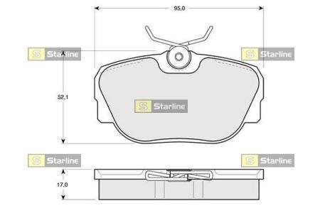 Тормозные колодки дисковые STARLINE BD S102