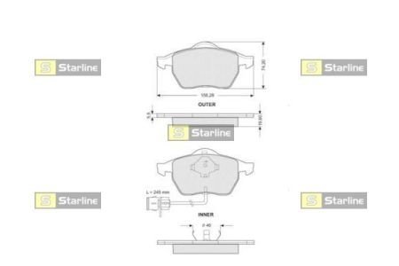 Тормозные колодки дисковые STARLINE BD S109