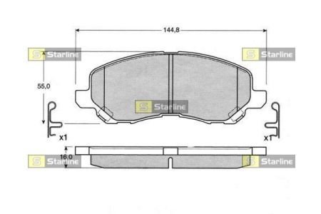 Гальмівні колодки дискові STARLINE BD S147