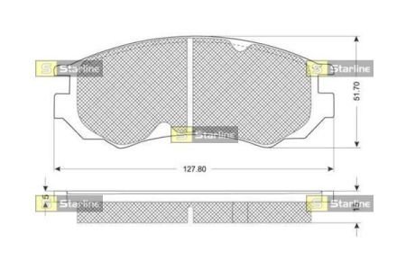 Тормозные колодки дисковые STARLINE BD S215