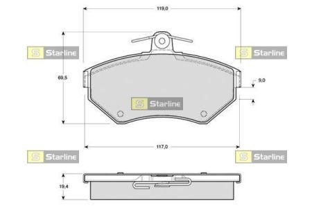 Тормозные колодки дисковые STARLINE BD S297